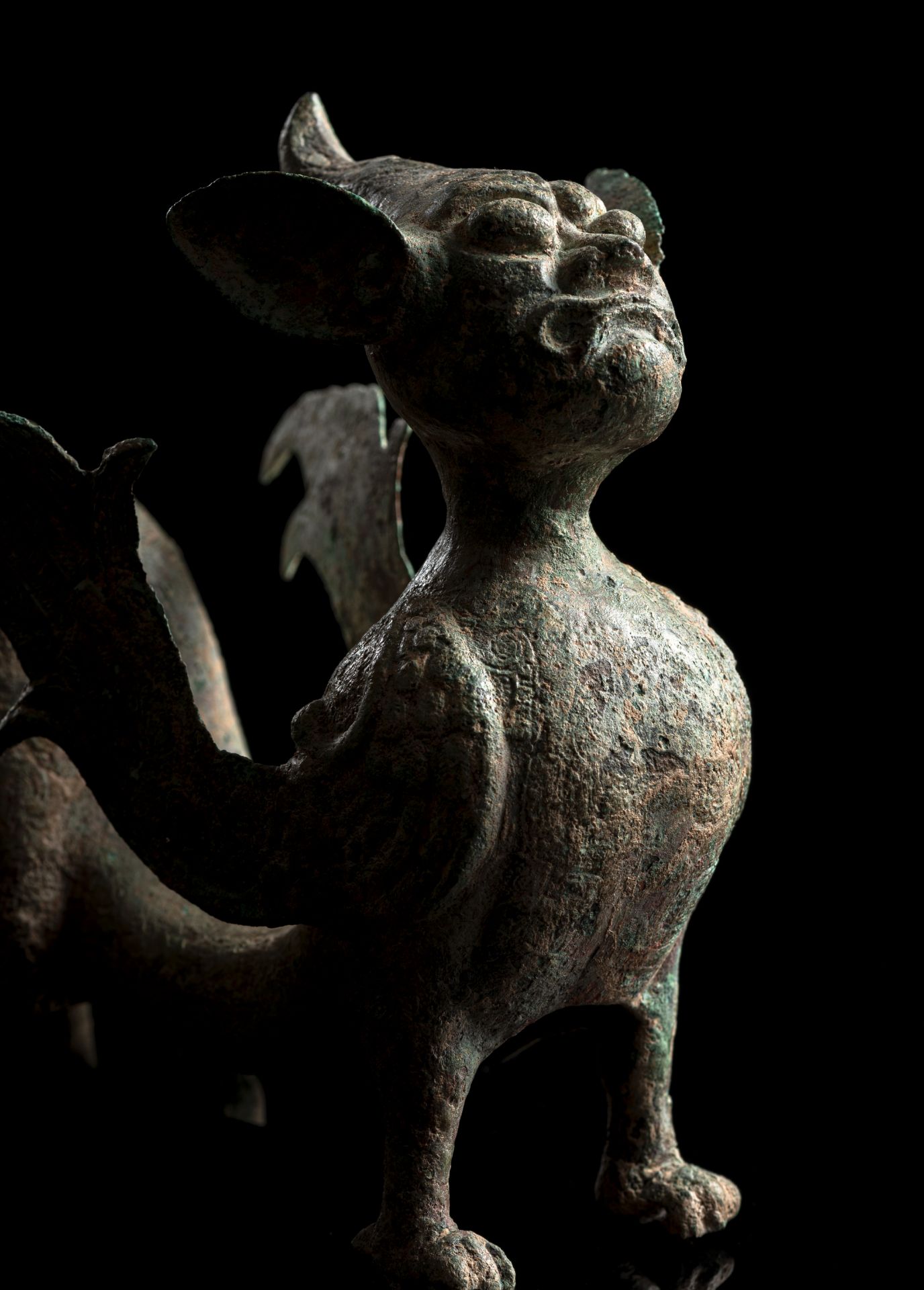 A BRONZE SCULPTURE OF AN EARTH SPIRIT OR CHIMERA - Image 4 of 6
