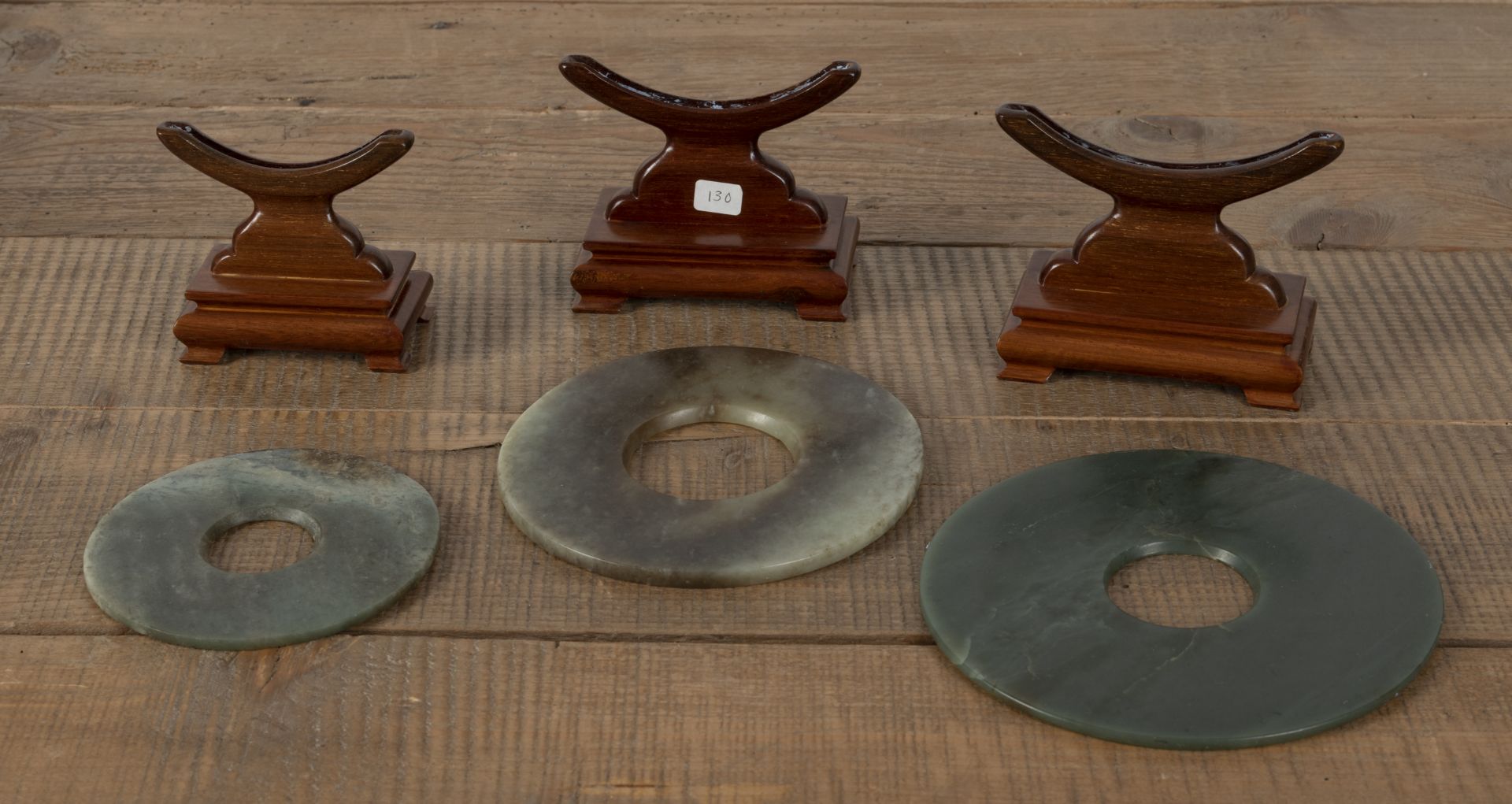 THREE JADE 'BI' DISCS - Image 3 of 4