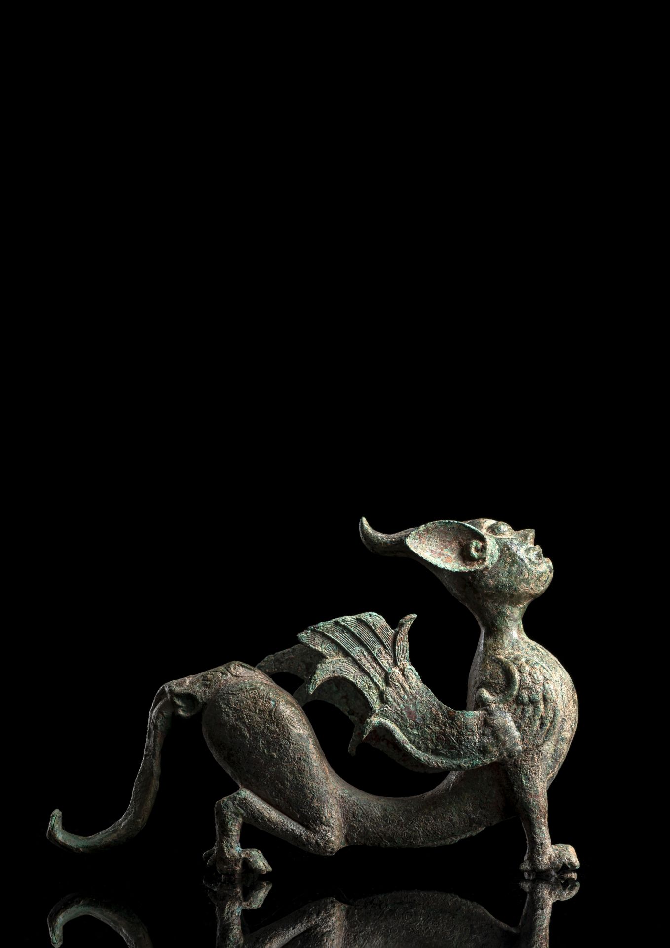 A BRONZE SCULPTURE OF AN EARTH SPIRIT OR CHIMERA - Image 2 of 6