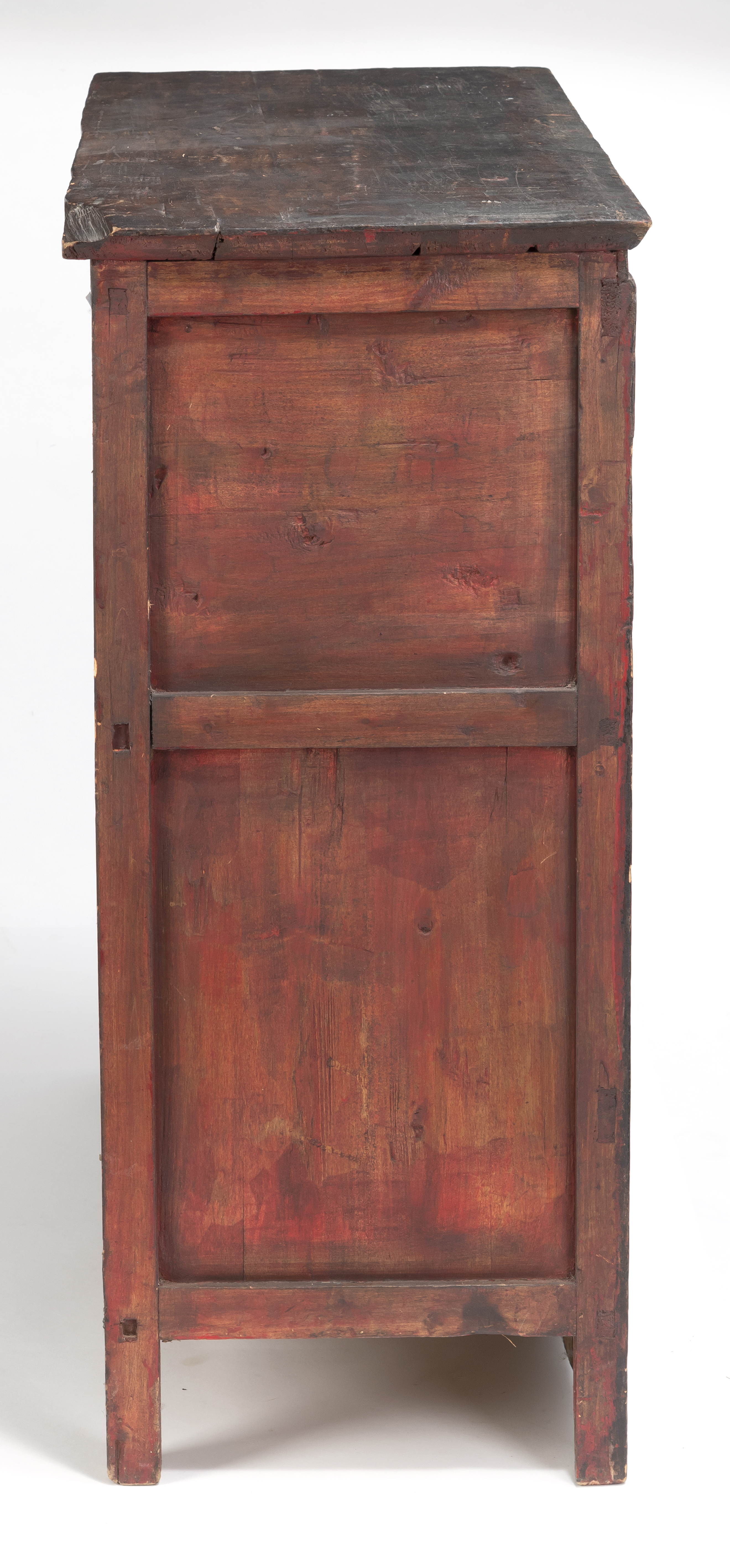 A PAIR OF POLYCHROME WOOD CUPBOARDS - Image 11 of 13