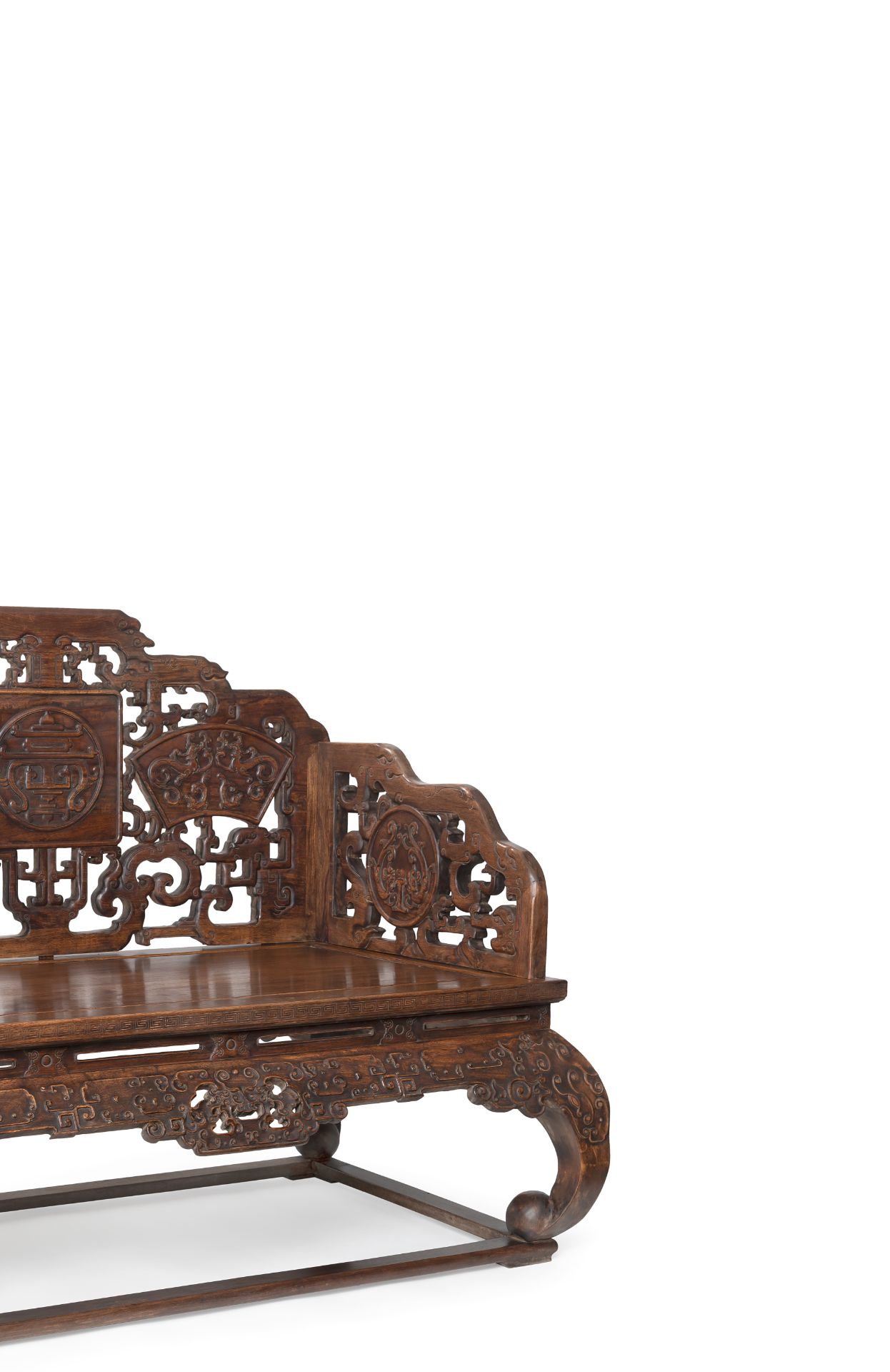 A FINELY CARVED HARDWOOD THRONE