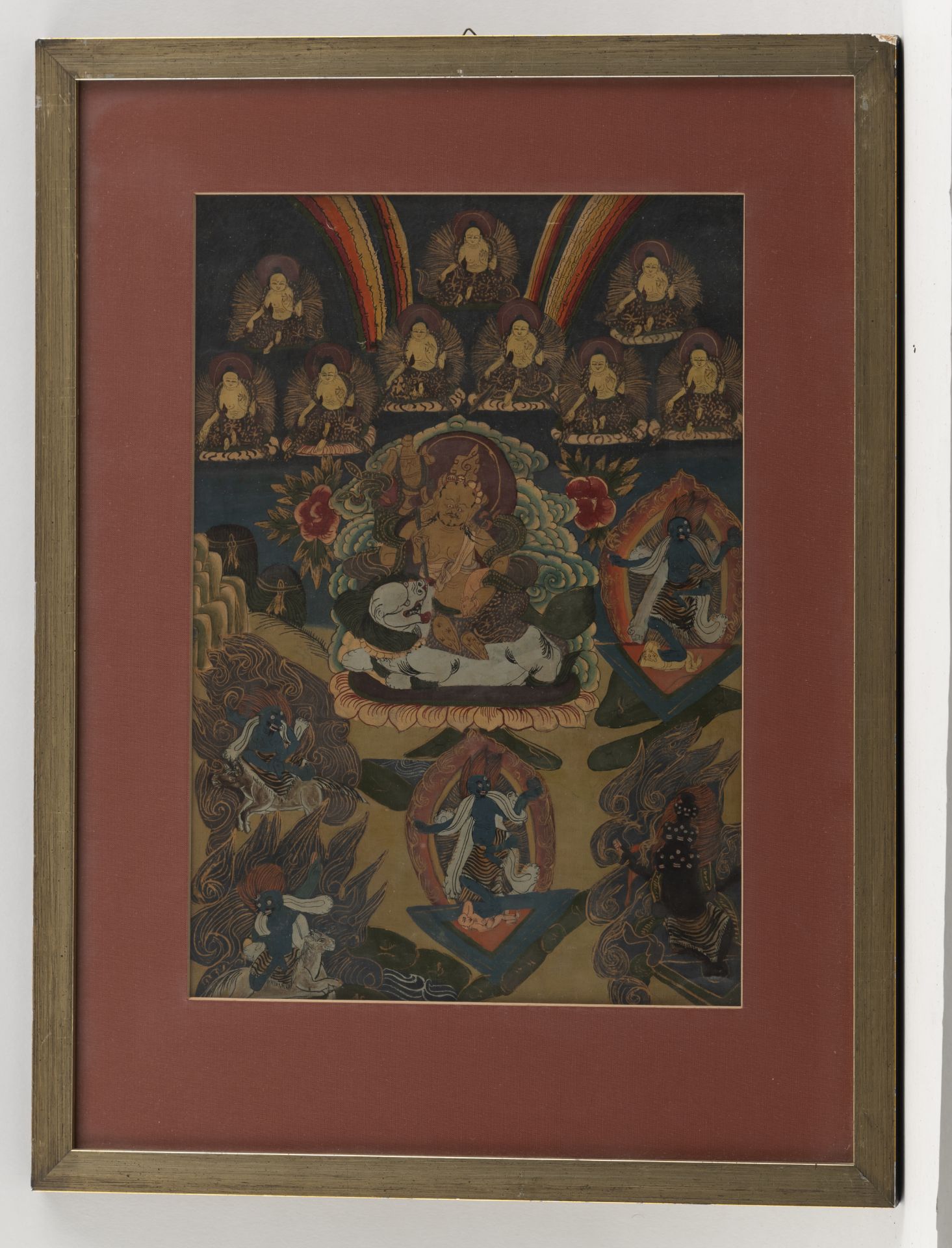 Sechs Thangkas mit Darstellungen des Avalokiteshvara, Hayagriva, Padmasambhava u. a. - Bild 6 aus 7