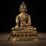Bronze des Buddha Shakyamuni mit Inschrift