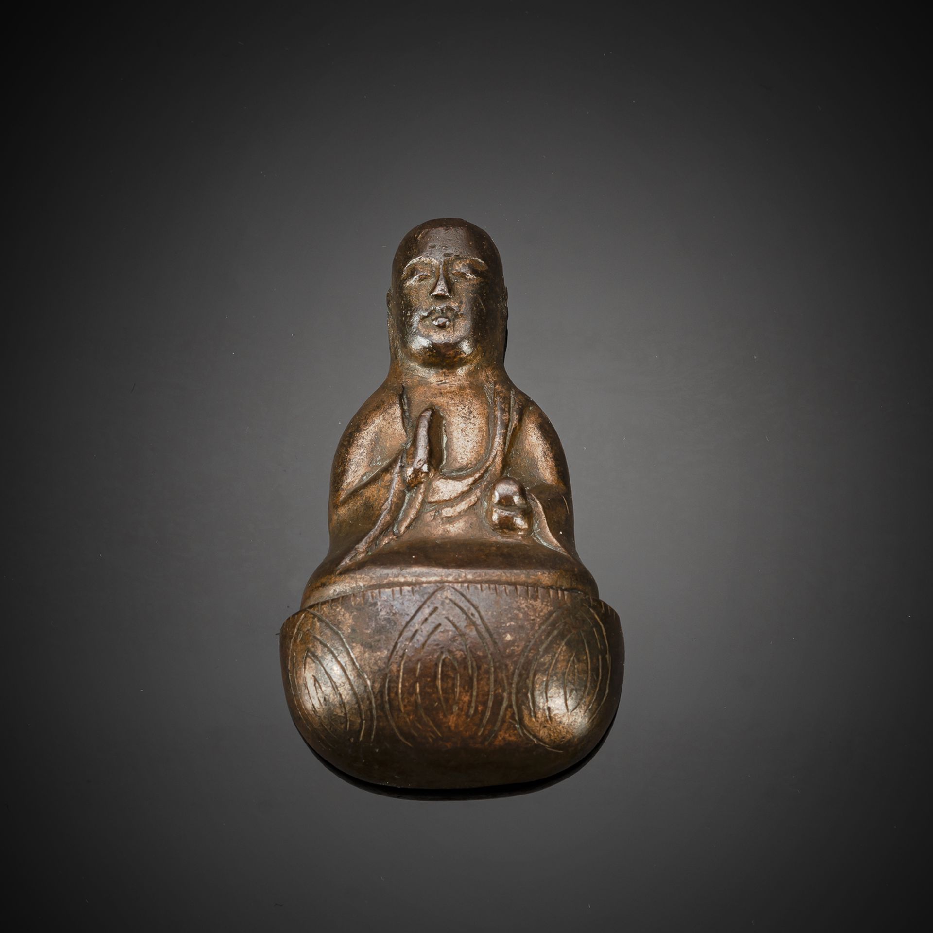 A BRONZE JIZO KAKE BOTOKE