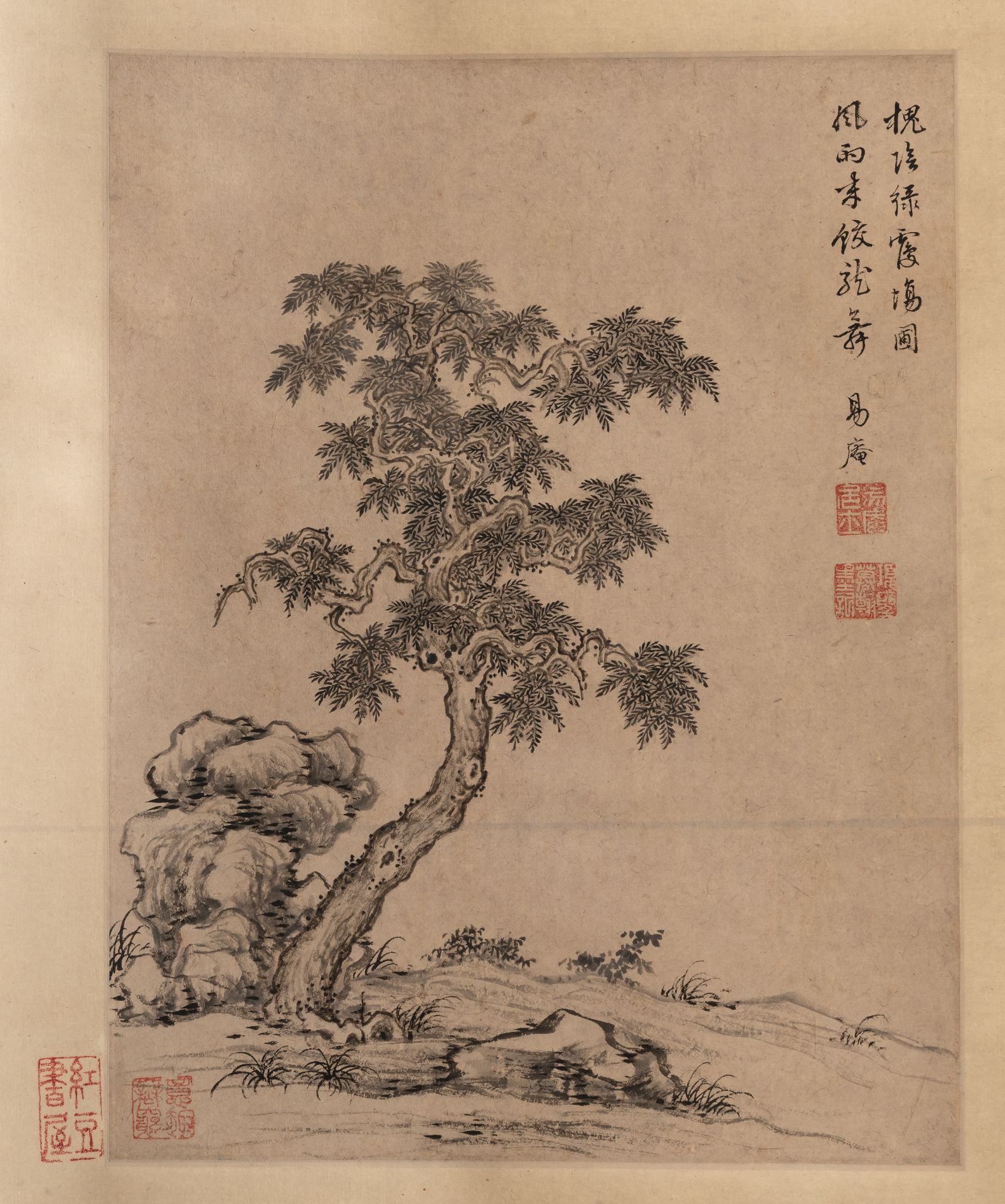 IN THE STYLE OF XIANG SHENGMO (1597-1658): SCHOLAR TREE AND STONE