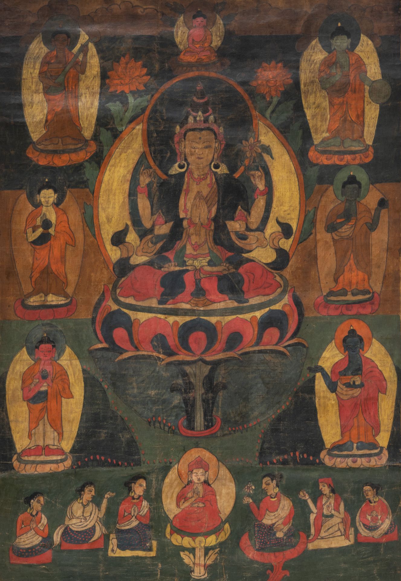 Bön-Thangka mit Darstellung des Shadakshari