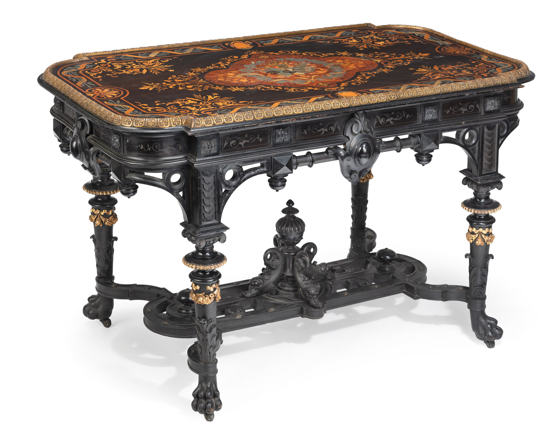 Magnificent centre table with the alliance coat of arms of Agnes von Württemberg and Prince Heinric