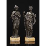 Zwei Grand-Tour Bronze-Figuren