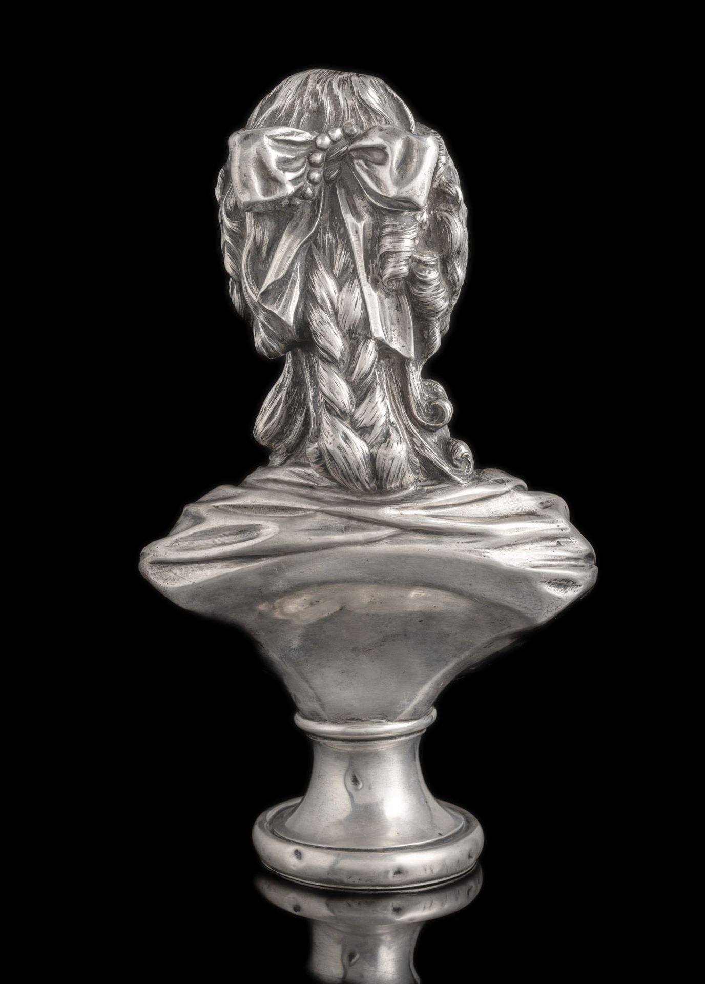 A GERMAN SILVER BUST OF MARIE-ANTOINETTE - Image 2 of 3