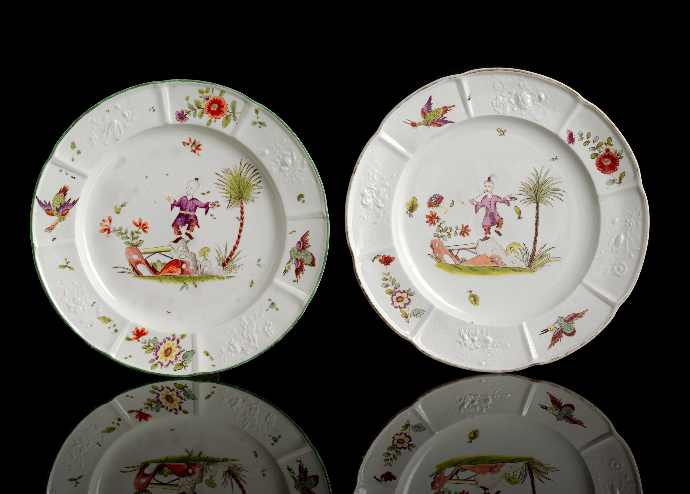 TWO FRANKENTHAL CHINOISERIE PATTERN PLATES