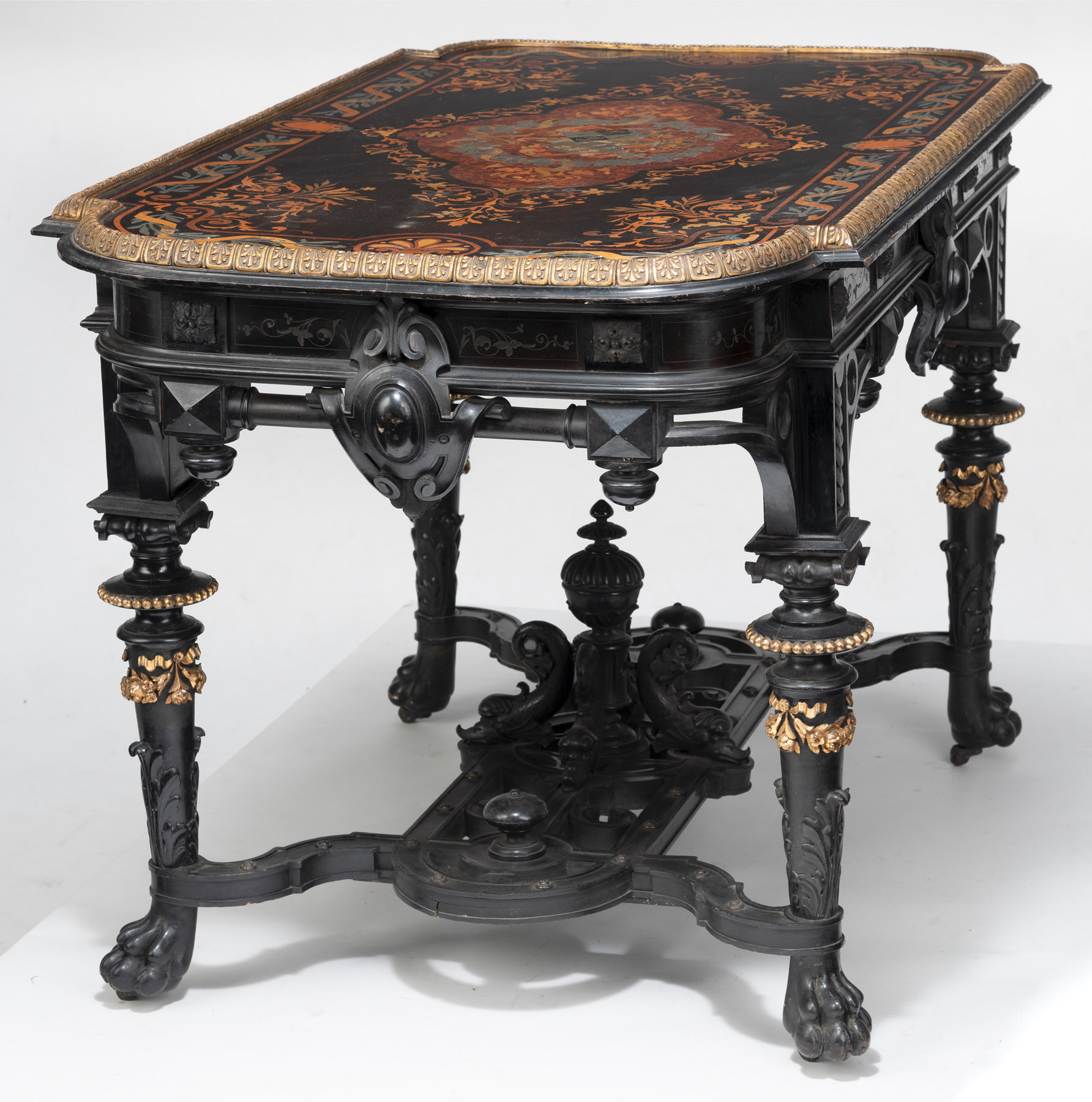 Magnificent centre table with the alliance coat of arms of Agnes von Württemberg and Prince Heinric - Image 7 of 11