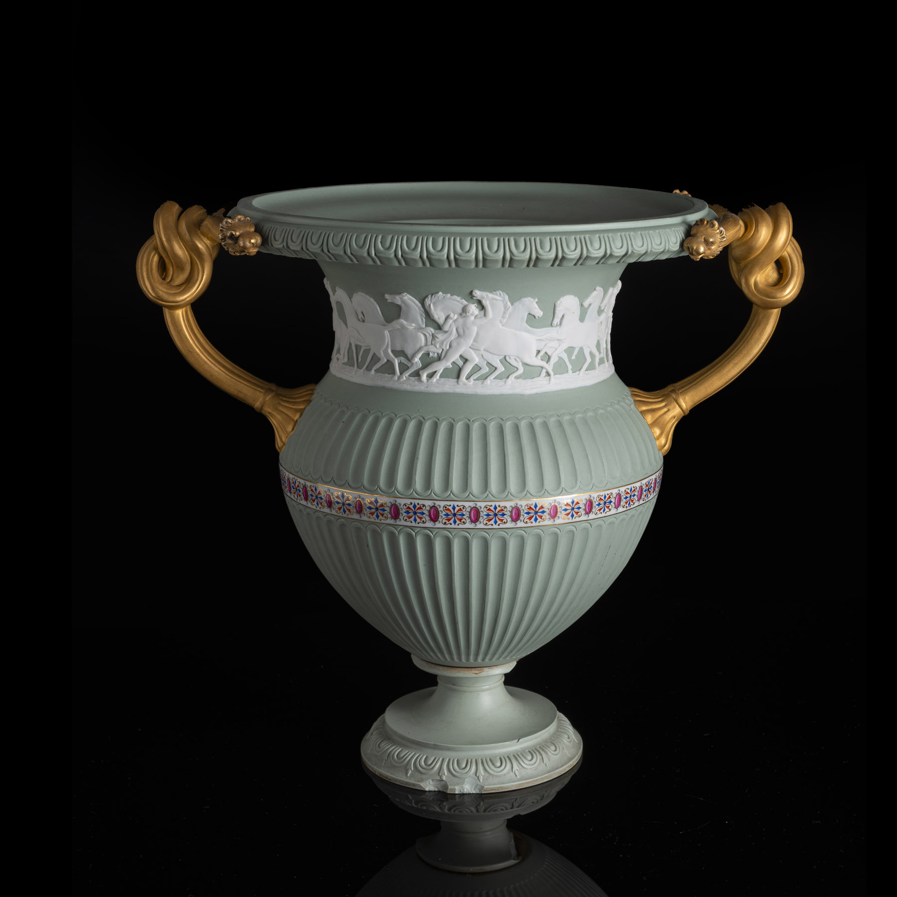 AN EXCEPTIONAL NEOCLASSICAL BISCUIT PORCELAIN VASE
