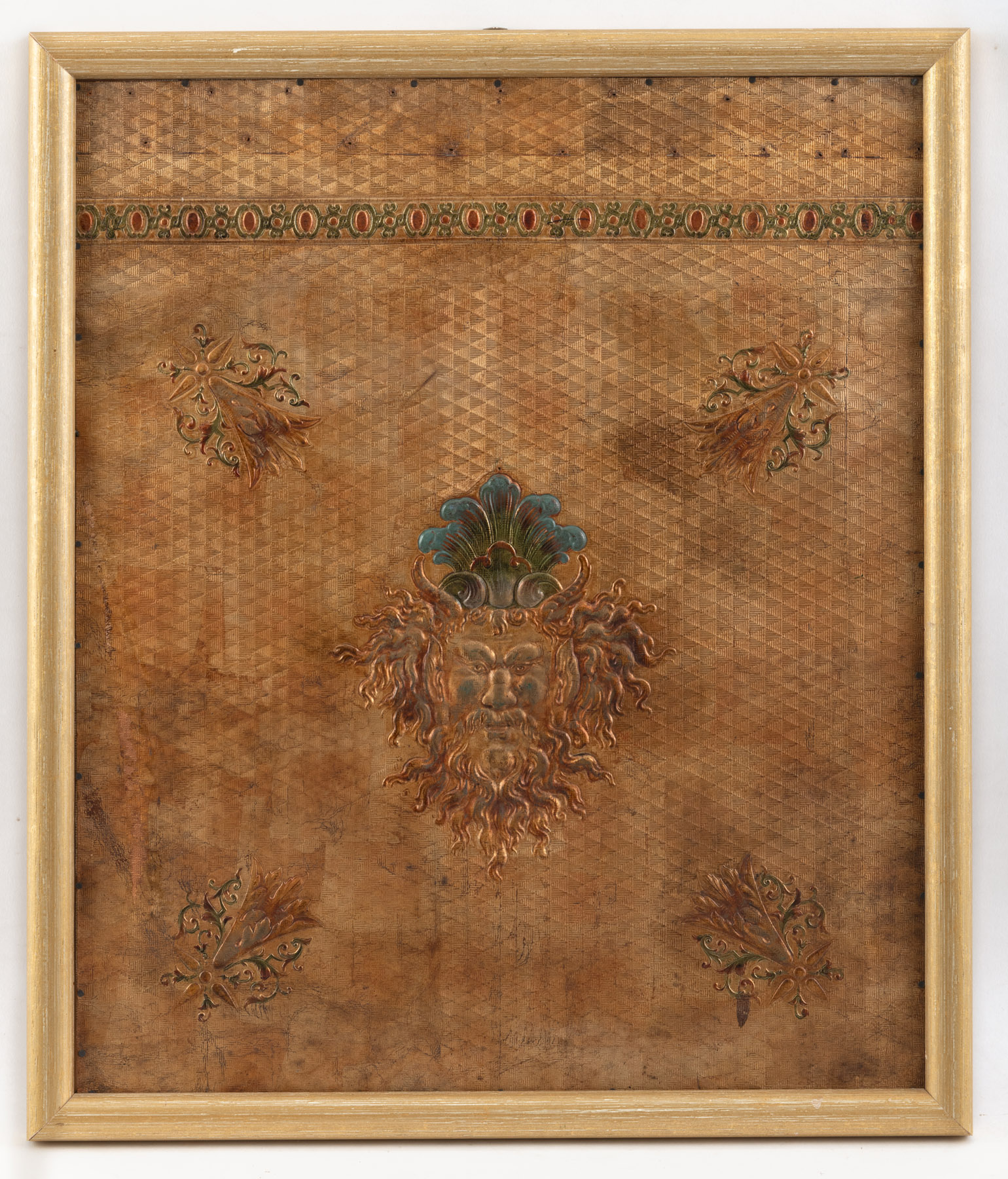 Embossed Gold Leather Tapestry - Image 2 of 3