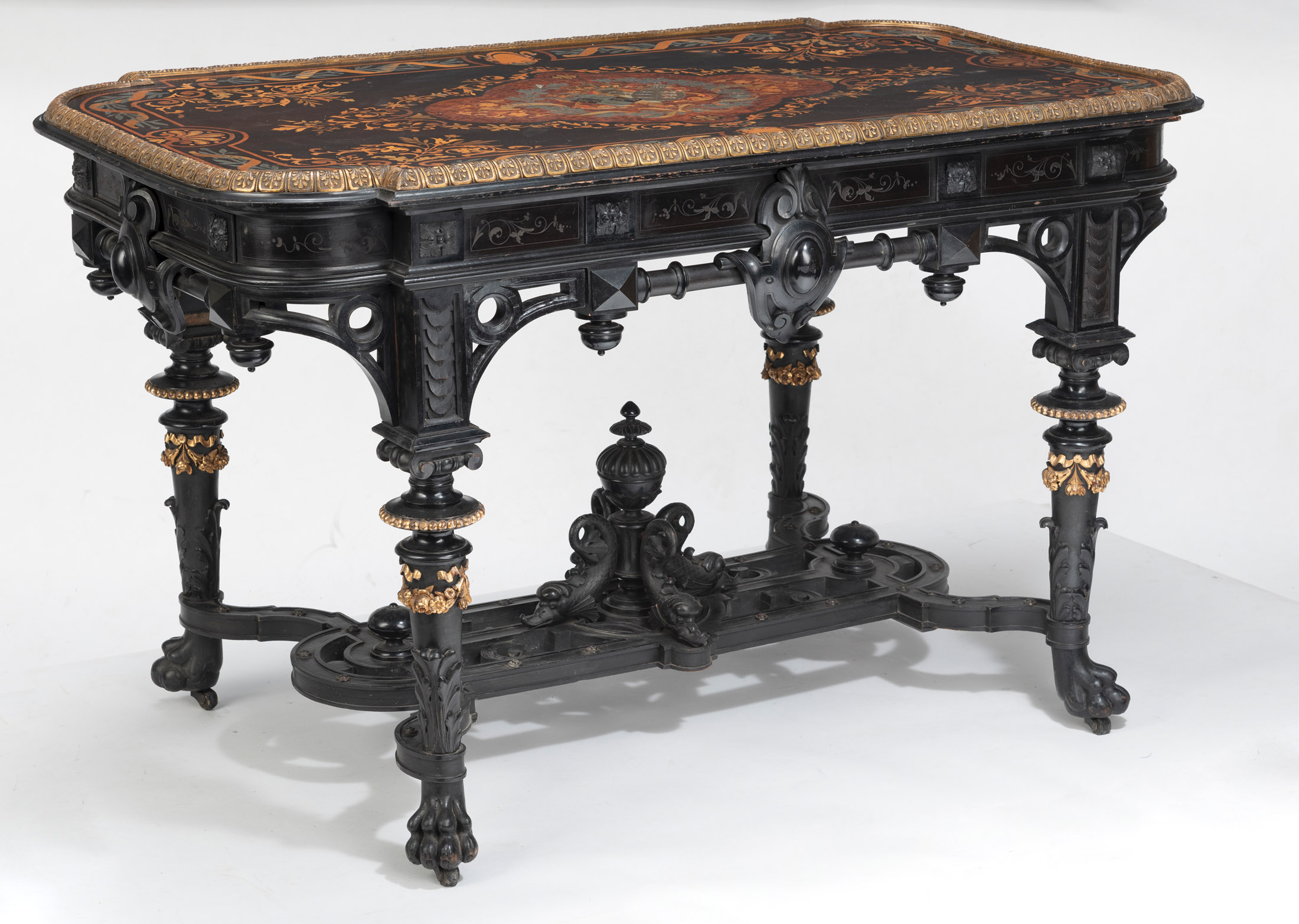 Magnificent centre table with the alliance coat of arms of Agnes von Württemberg and Prince Heinric - Image 11 of 11
