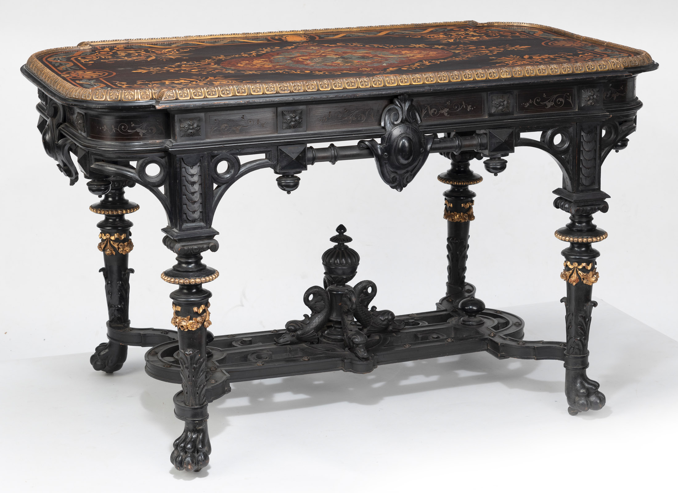 Magnificent centre table with the alliance coat of arms of Agnes von Württemberg and Prince Heinric - Image 8 of 11