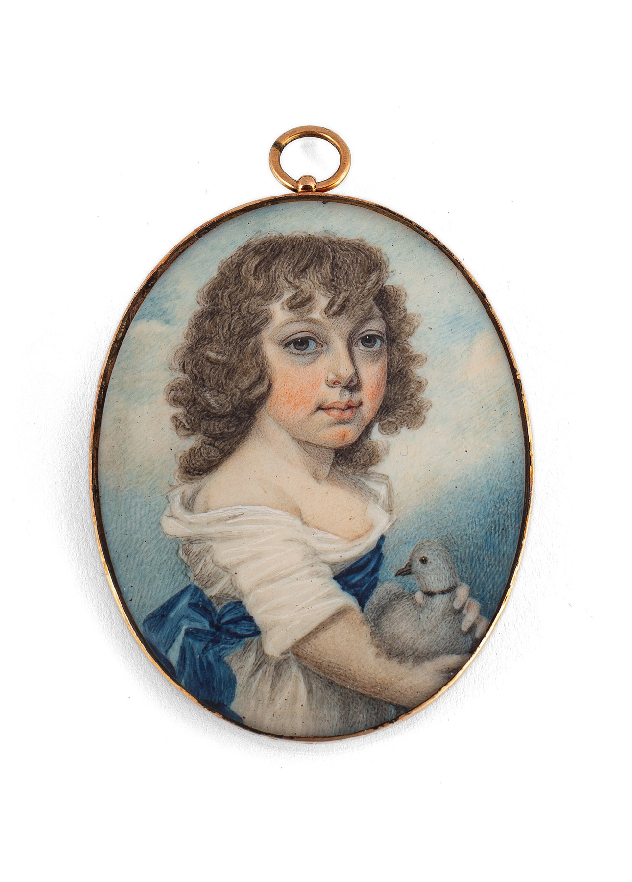 A PORTRAIT OF A CHILD WITH DOVE