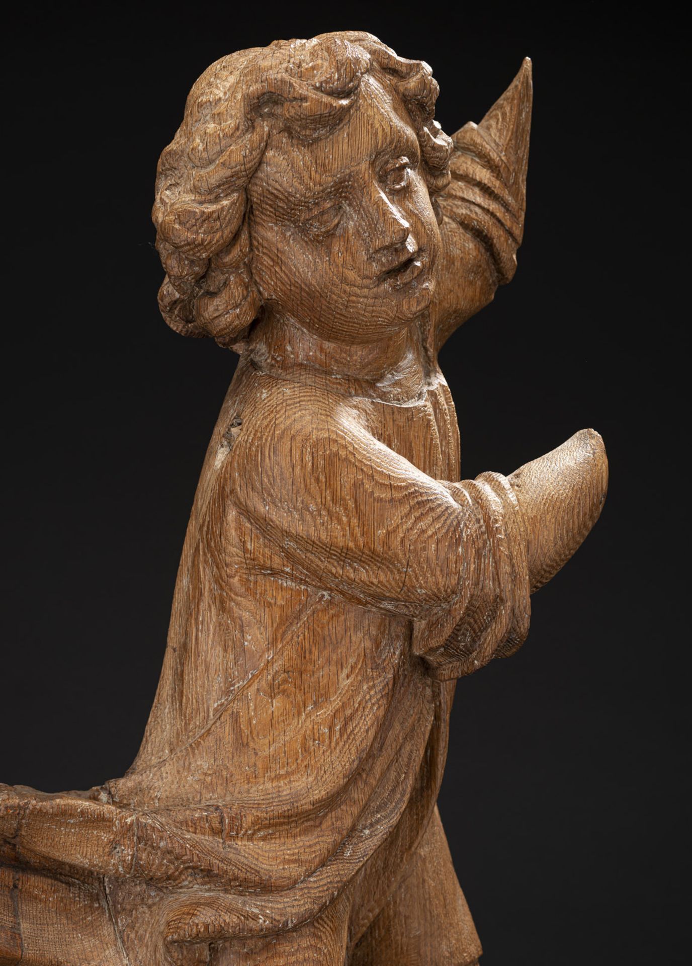 A BAROQUE WOODCARVED ANGEL - Image 3 of 3