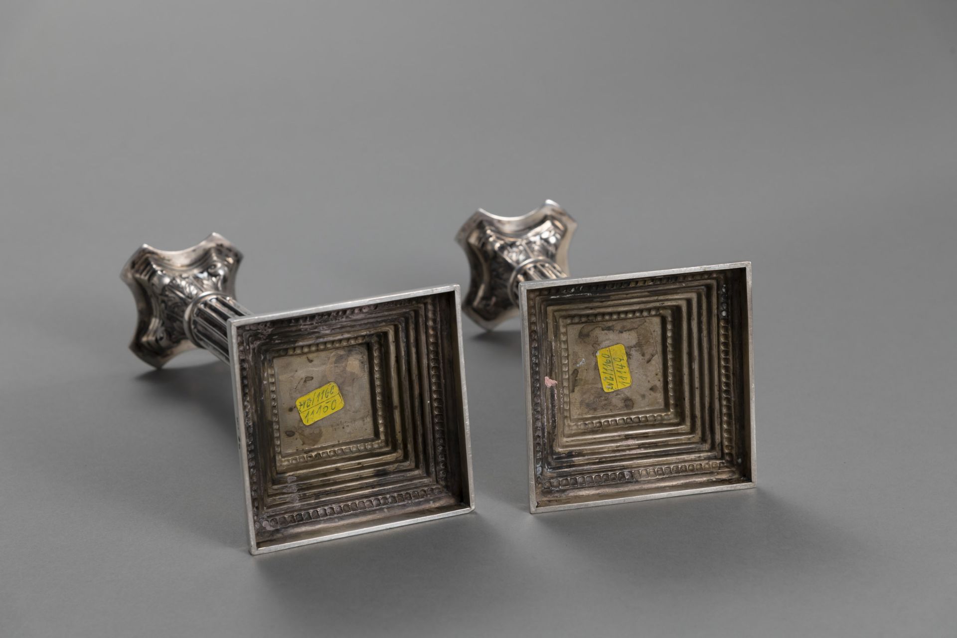 A PAIR OF PORTOGUESE SILVER CANDLESTICKS - Image 4 of 4