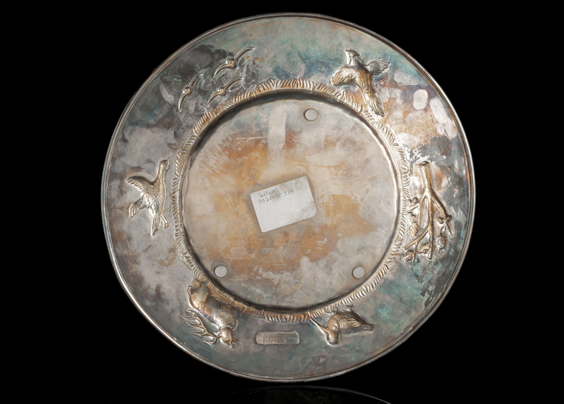 A SEAFOOD DISH, A CENTRE PIECE FOR OYSTERS AND A ROUND DISH WITH GAME - Image 8 of 8