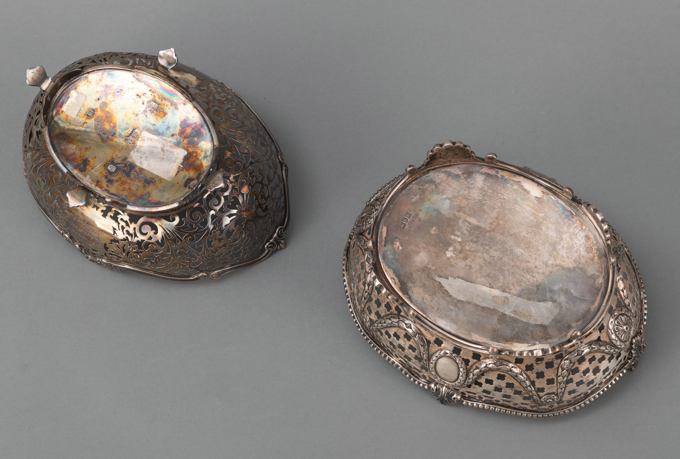 TWO ENGLISH OPENWORK SILVER BASKETS - Image 3 of 3