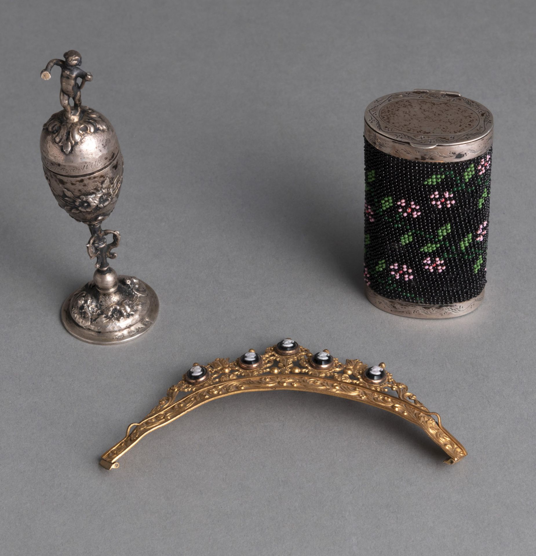 A TIARA, A MINIATURE CUP AND A SMALL CASE - Image 2 of 5