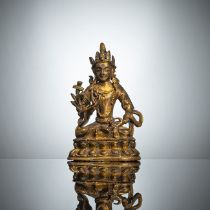 Feuervergoldete Bronze des Manjushri