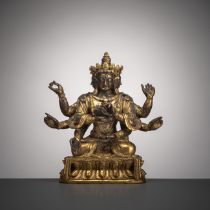 Partiell feuervergoldete Bronze der Ushnishavijaya