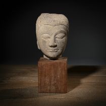 Kopf des Buddha aus Sandstein