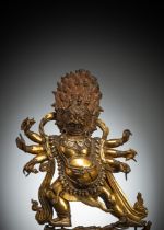 Große feuervergoldete Bronze des Hayagriva