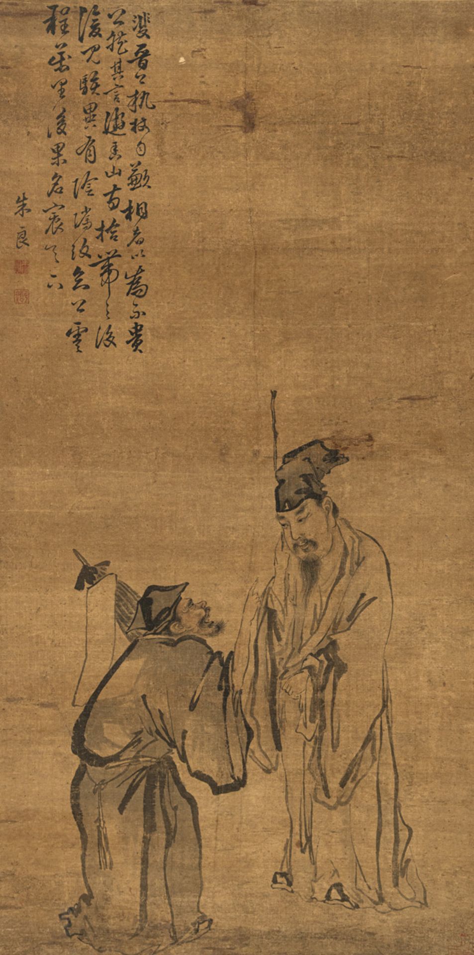 A HANGING SCROLL DEPICTING THE SCHOLAR PEI DU ON SILK