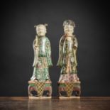 TWO POLYCHROME PORCELAIN FIGURES