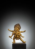 Feuervergoldete Bronze des Sadbhujamahakala