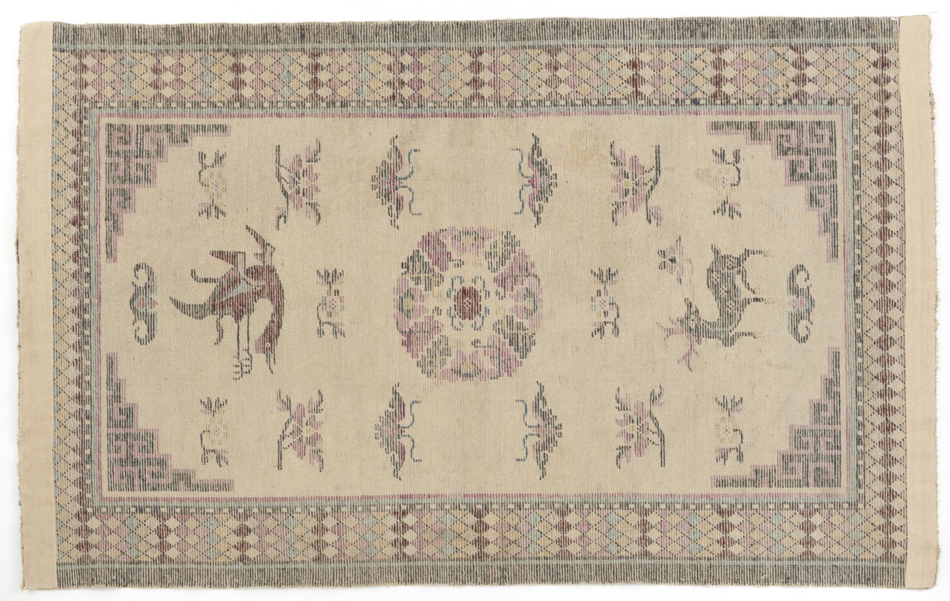 A PHEASANT, DEER, AND BATS CARPET - Image 2 of 2