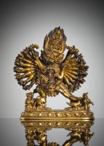 Feuervergodete Bronze des Vajrabhairava