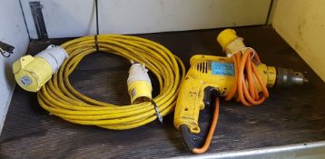 Dewalt 110V Drill with Extension Cord