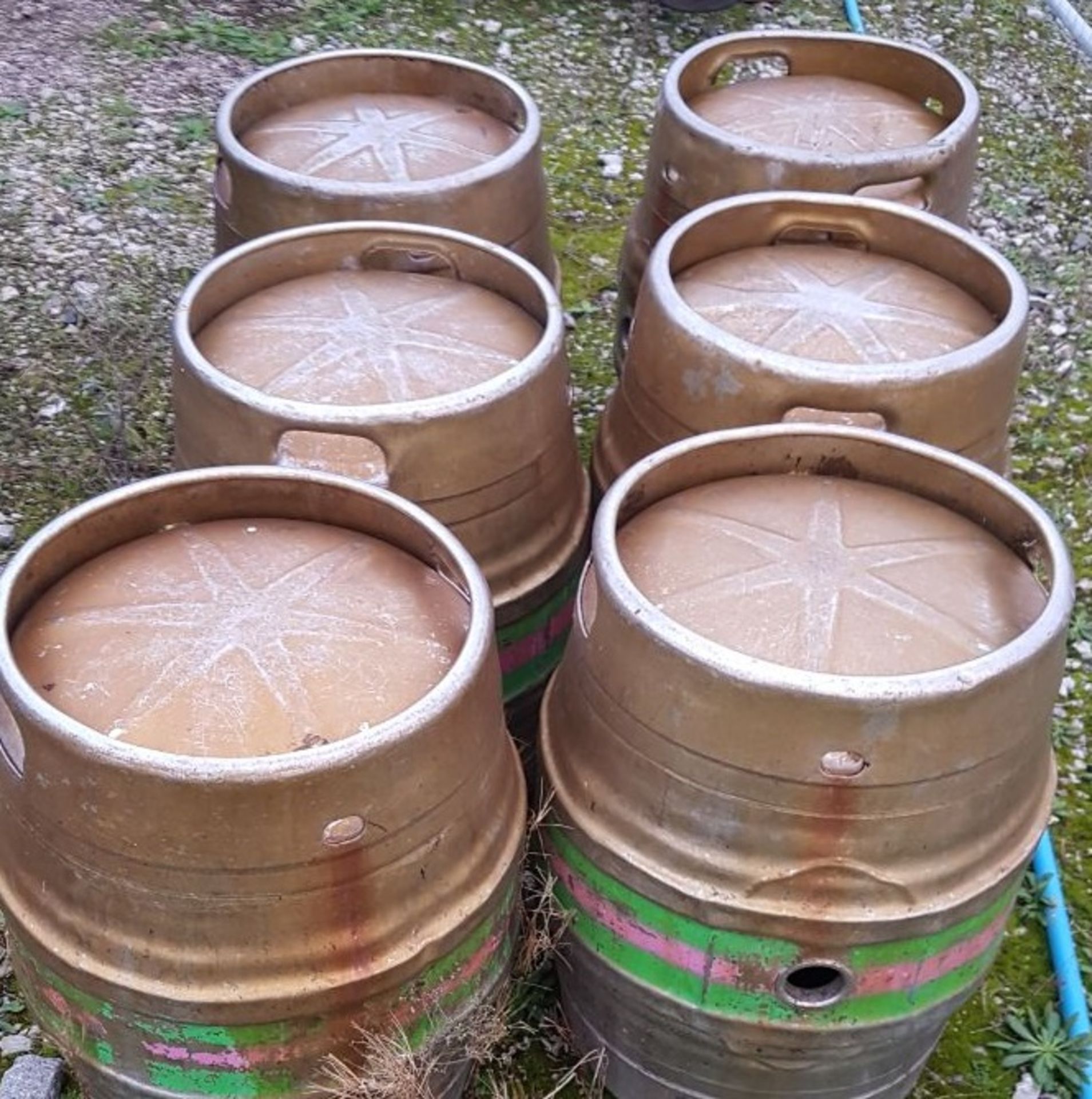6 Full Size Food Grade Stainless Steel (316) Beer Kegs - Image 2 of 4