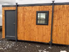 16x9ft Canadian redwood timber clad office with toilet