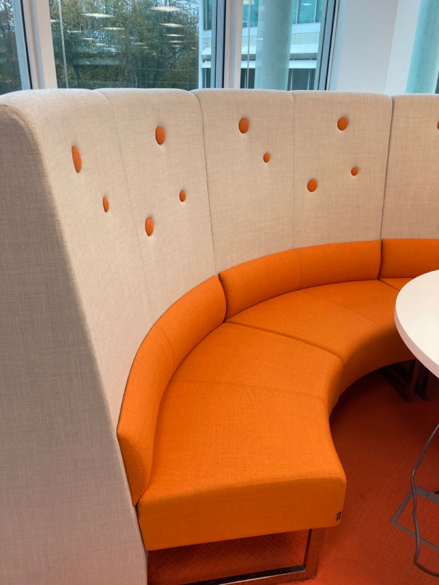 Large Fabric Circular Seating Bench With Table - Image 2 of 4