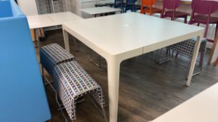 Large White Table With 6 Stools