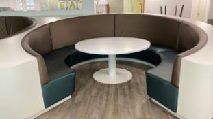 Large Curved Banquet Seating Booth With Table x3