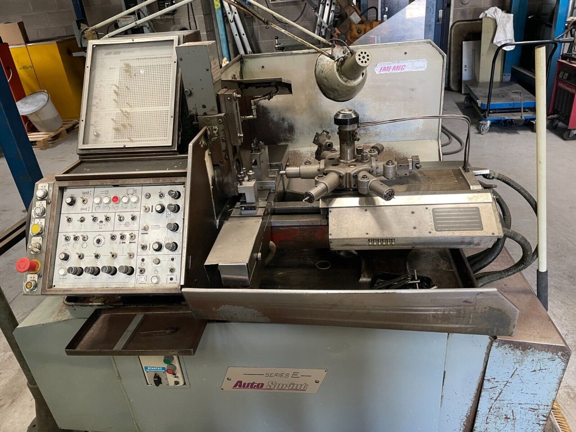 Emi-Mec Series E Autosprint Turret Lathe With Bar Feed