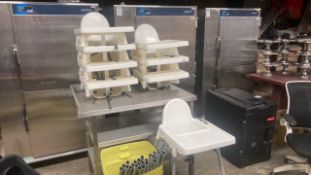 A set of 8 x plastic high chairs