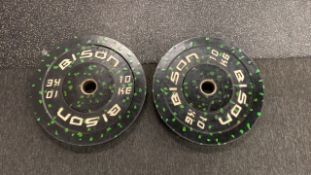 Bison 10Kg Bumper Weight Plate X2 (Patterned)