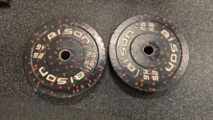 Bison 25Kg Bumper Weight Plate X2 (Patterned)