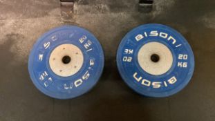 Bison 20Kg Bumper Weight Plate X2