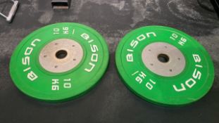 Bison 10Kg Bumper Weight Plate X2