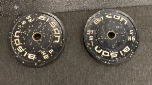 Bison 5Kg Bumper Weight Plate X2 (Patterned)