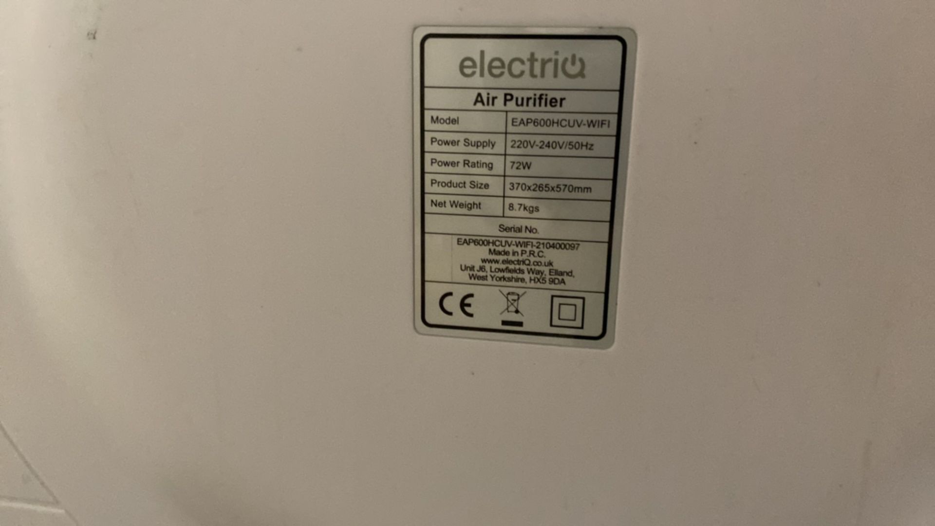 Electria Air Conditioning Purifier Unit - Image 3 of 3