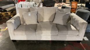 Large Grey 3 Seater Fabric Sofa