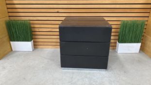 Black Wooden Side Table With 2 Drawers